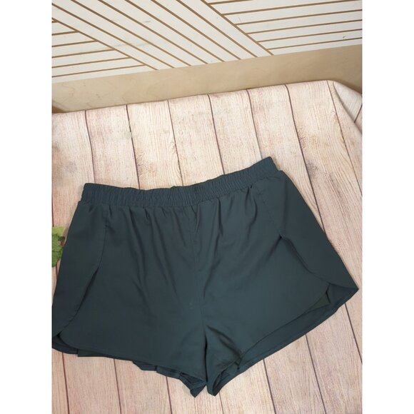 GIRLFRIEND COLLECTIVE Women's Moss Trail Shorts Athletic Pockets Size Large READ - Picture 3 of 6
